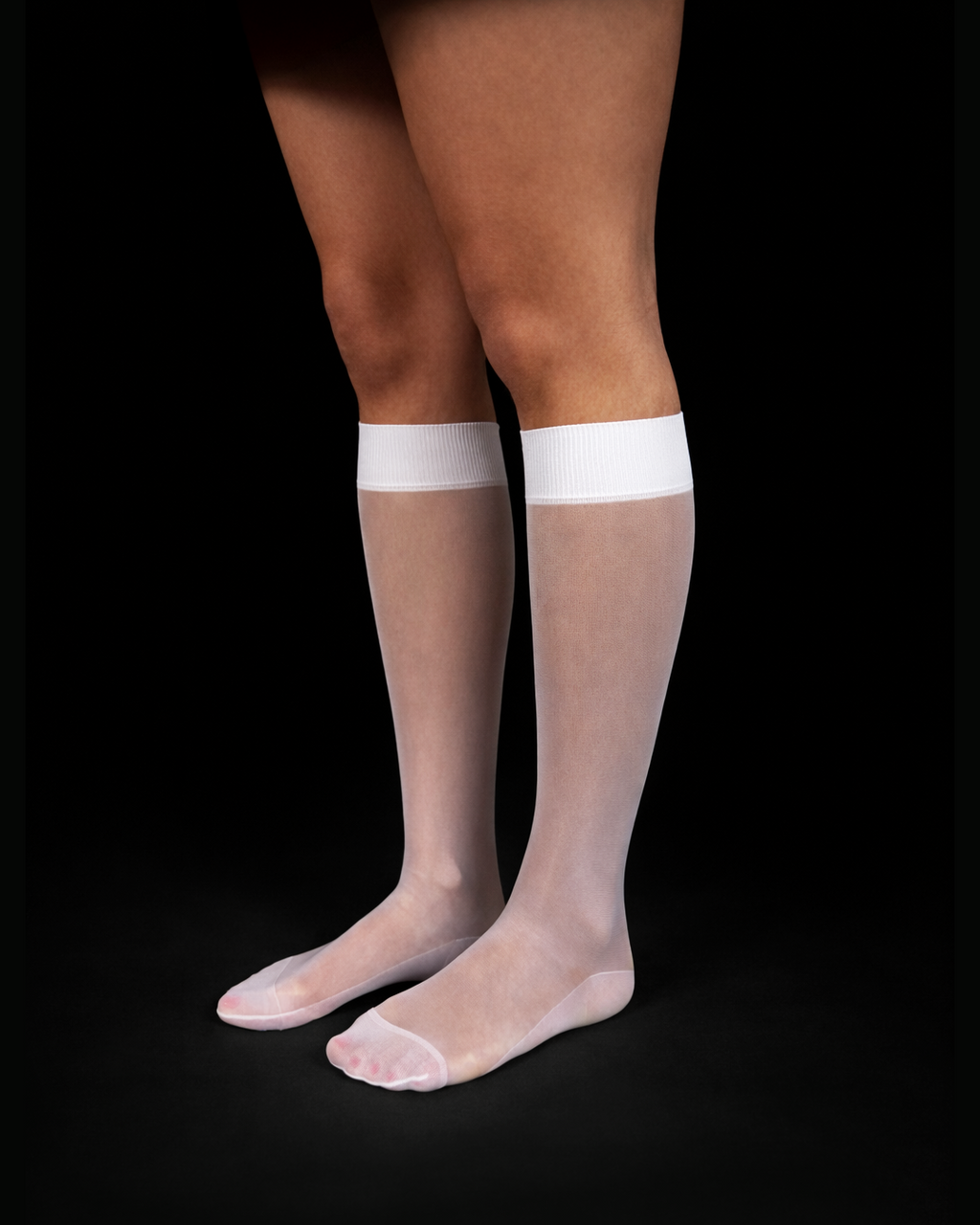 White Sheer Classic Compression Socks